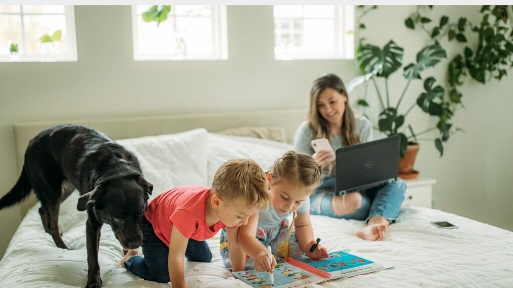 juggling kids and work at home